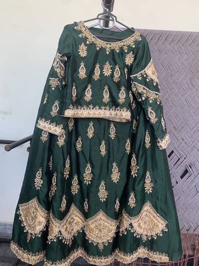 Wedding wear lehnga with green duppata and embroidry blouse