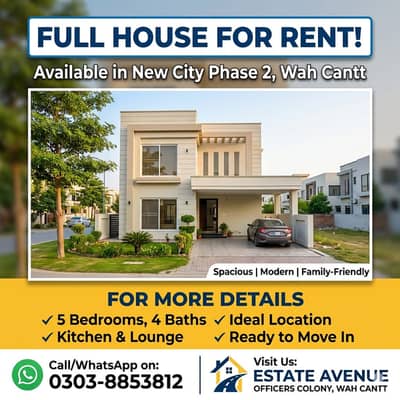 House Available For Rent in officers colony