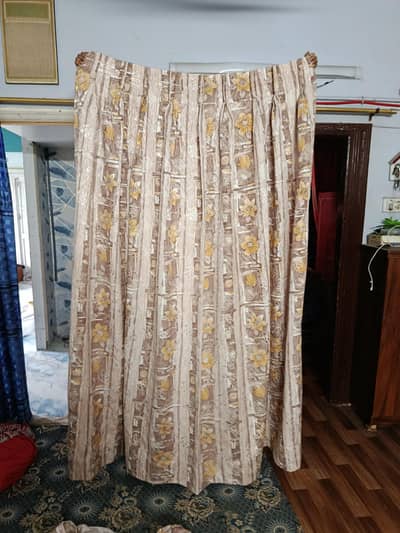 Printed curtains (total 4 with 1 long and 3 short)