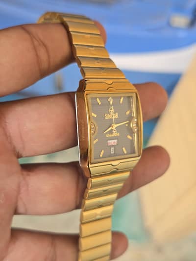 sunstar swister watch orignal 23k gold electroplated
