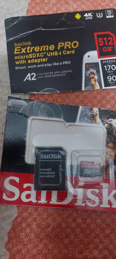 Sandisk MICRO sd card  512 Gb for Insta 360 and Go pro Dslr