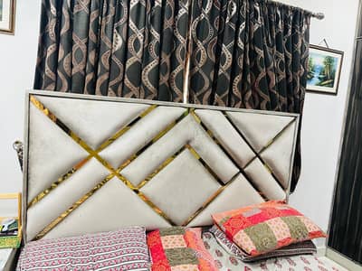 Bed with side table without matress urgent sale