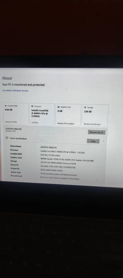 gaming laptop dell precision i5 8th generation 4gb Nvidia graphics