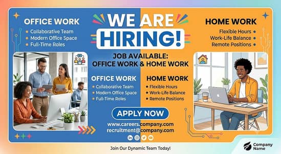 ONLINE WORK AND OFFICE WORK FOR MALE AND FEMALE LIMITED SEATS
