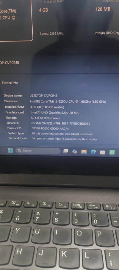 Lenovo i5 8th generation Laptop