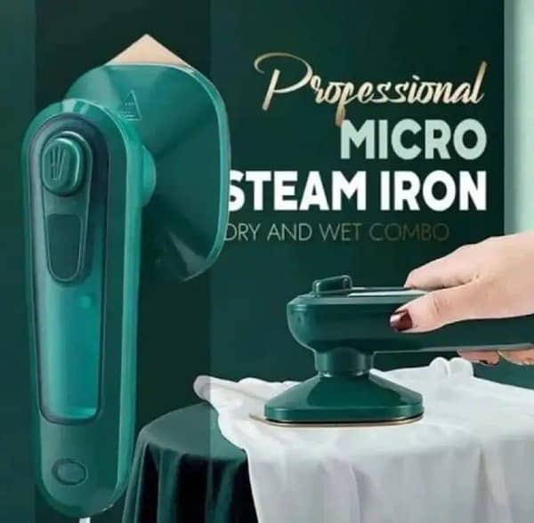 Portable Mini Steam Iron – 2-in-1 Dry & Wet Clothes Iron | Handheld Travel Garment Steamer | Fast Heating Wrinkle Remover | Home & Travel Iron | Professional Micro Steam Iron