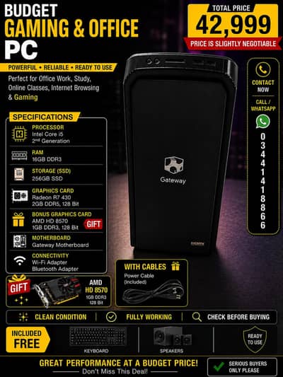 Budget PC | 16gb Ram | 256gb SSD | Gift  | Slightly Negotiable