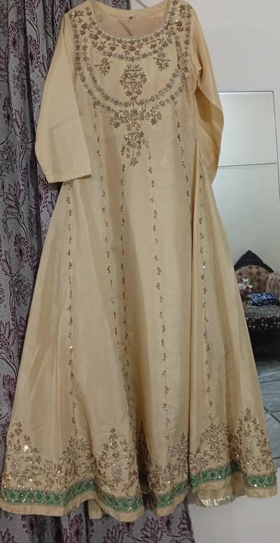 Beautiful Maxi and Pistachio gown with silk inner and sharara