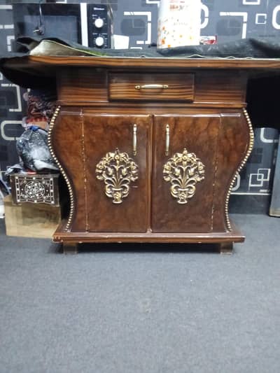 wooden iron stand with two big cabinet