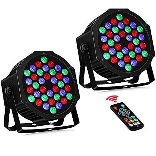 Remote Controlled RGB 36 LED Stage Light | 7 Colours DJ Disco Party Light with Sound Activation | Wedding Club Dance Floor Lighting