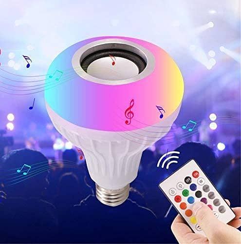 LED Night Light Bulb, Bluetooth Speaker Bulb Smart LED RGB + Remote Control Wireless Disco Audio Music Multi Color Dimmable Lamp 12W