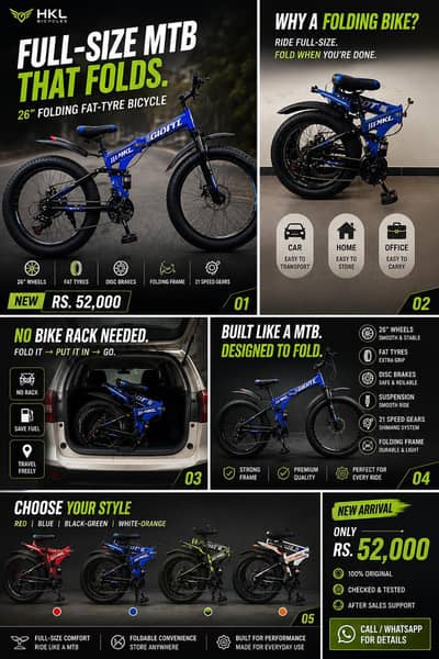 “Full-size 26-inch MTB + Fat Tyres + Folding Frame”