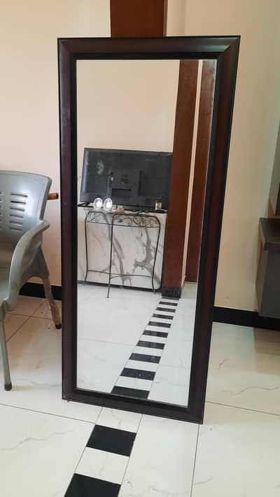 Large Full length Vanity / Wall mirror - Dark Wooden frame