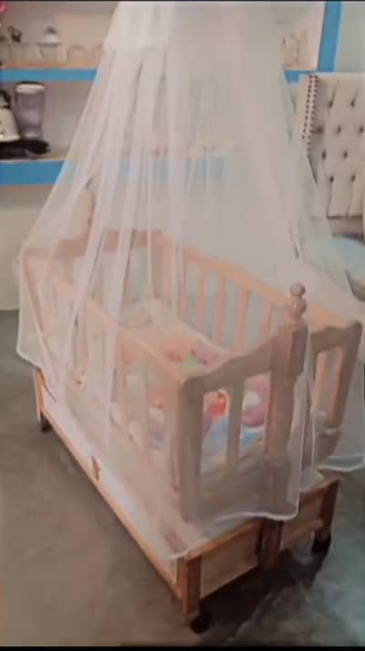 Baby wooden cot + swing