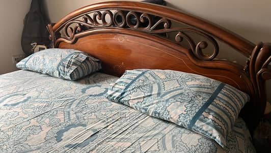 King size bed wooden