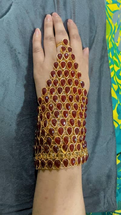 Indian maroon  jewellery set
