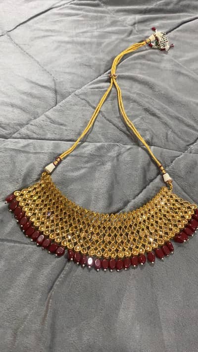 Indian maroon  jewellery set