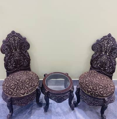 Solid Wood Antique Style Chairs for Living Room