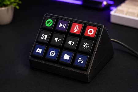 12-Key DIY Stream Deck | Programmable Macro Pad | 1 Year Warranty