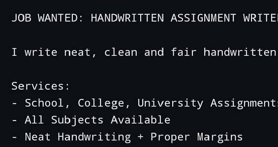 assignment write