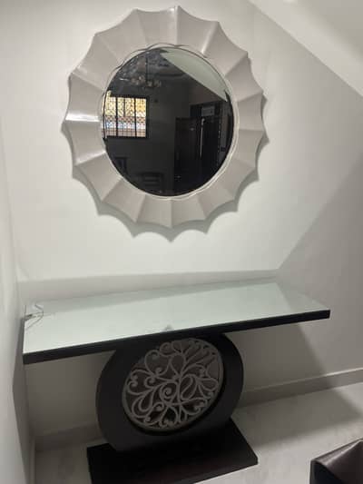 Console table with a mirror available