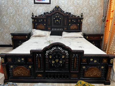 King Size Wooden Bed newly painted for sale!!