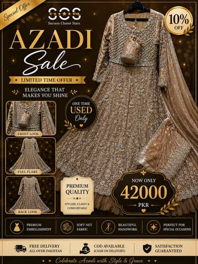 Luxury Embroidered Maxi – Premium Soft Net | One Time Used | 42,000 PK