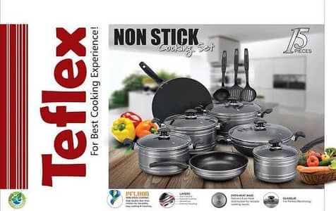 Teflex 15pcs Non-Stick cooking set