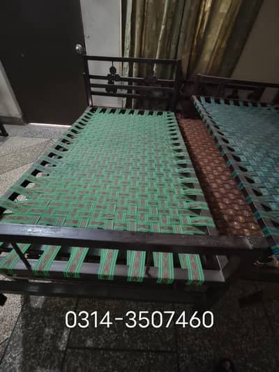 Set of 12 Steel Single Beds / Charpais – Bulk or Single Sale