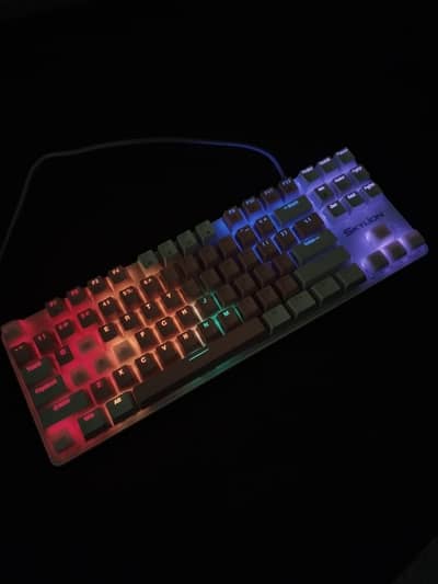 Mechanical Gaming Keyboard - Blue Switches, RGB Light, Pink & White