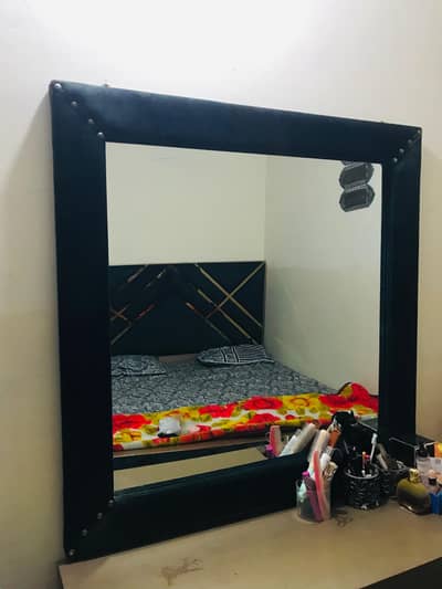 king size bed with dressing and side table