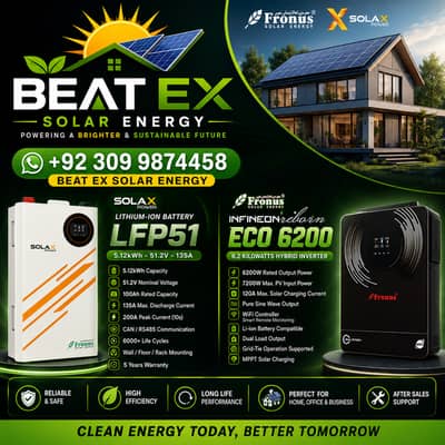 Solar X Power LFP Solar Battery 5.12kWh | Solar Inverter | Solar Panel
