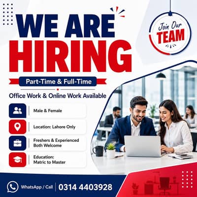 NEED A TEAM OF 50 PEOPLE FOR OFFICE WORK