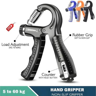 Adjustable Hand Gripper (5kg-60kg) with Automatic Rep Counter