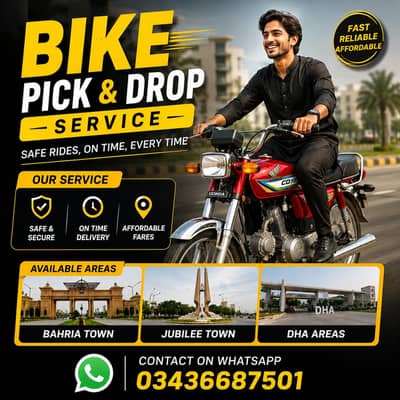 Pick & Drop Service |near DHA eme society to jubilee town or baharia