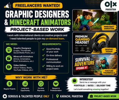 Graphic Designers & Minecraft Animators Wanted