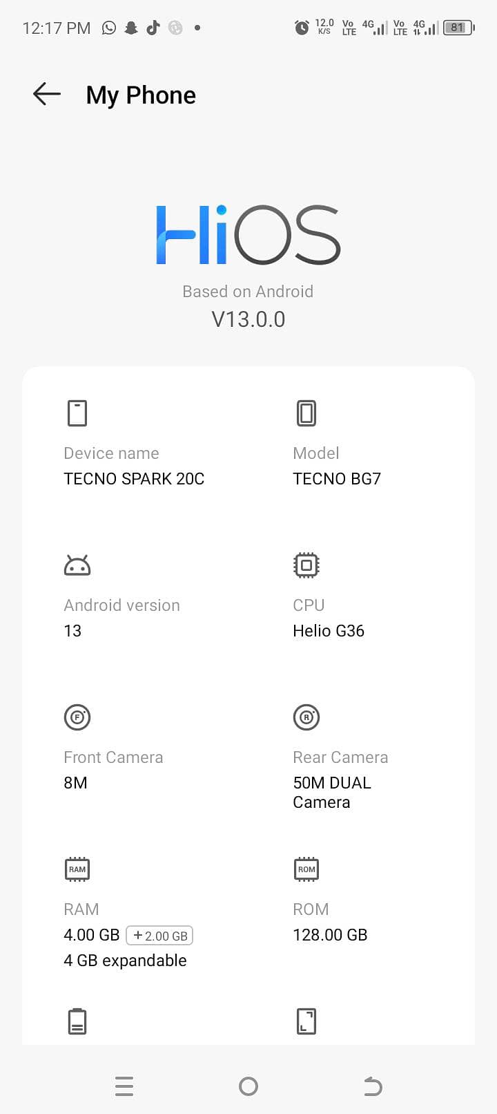 Tecno Spark 20C 5