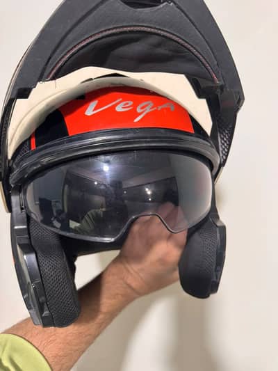 Vega flip up helmet with double visor for sale