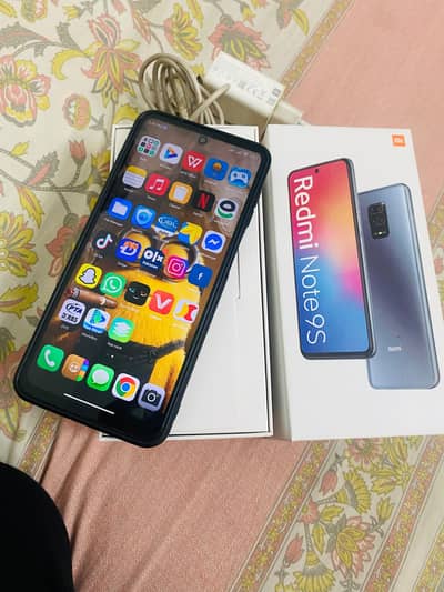 Xiaomi Redmi Note 9S with complete box pta official aproved 6/128