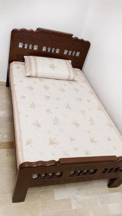 pure wooden single bed
