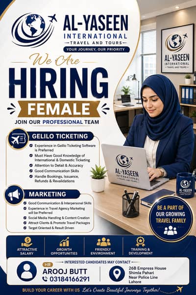 WE ARE HIRRING FEMALE STAFF FOR MARKETING