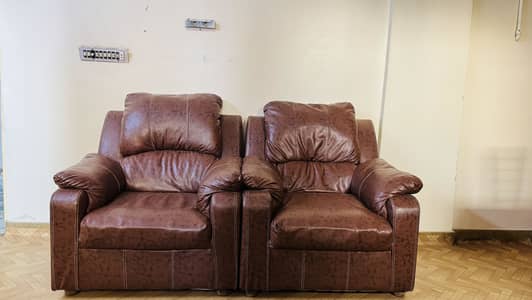 Premium Leather Sofa Set  3+2+1+1 – Almost Brand New