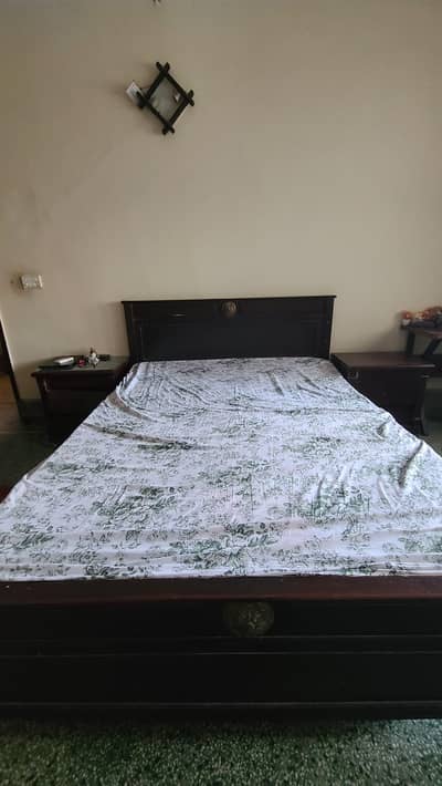 Bed with side table for sale
