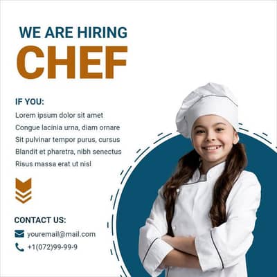 We are hiring a chef for restaurant