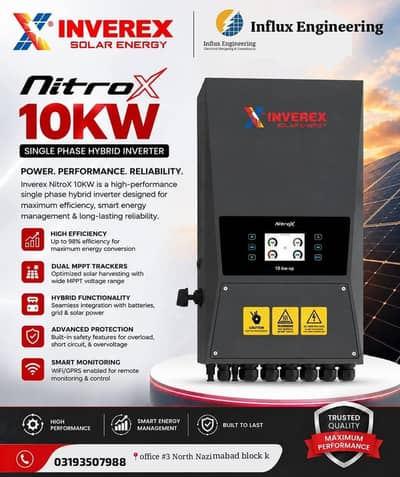 Inverex Nitrox 10kw Single Phase Hybrid Inverter