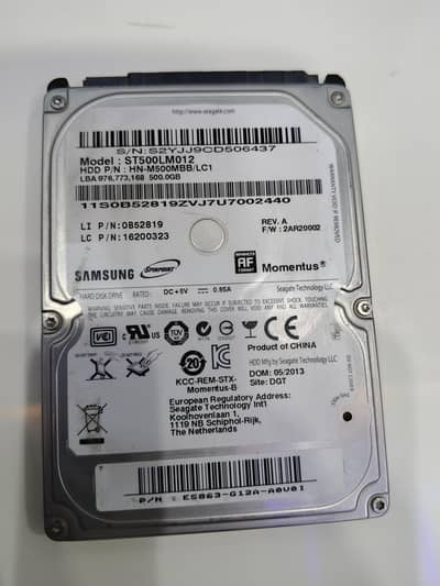 500 Gb Harddrive