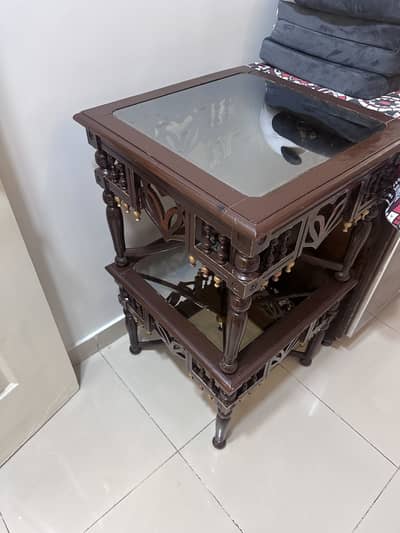 A pair of coffee tables