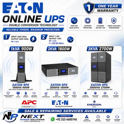 EATON 9PX ONLINE UPS 1kva 2kva 3kva Double Conversion Ups Available