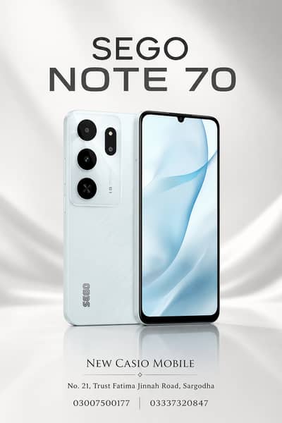 SEGO Note 70 – Stylish Smartphone at an Amazing Price 