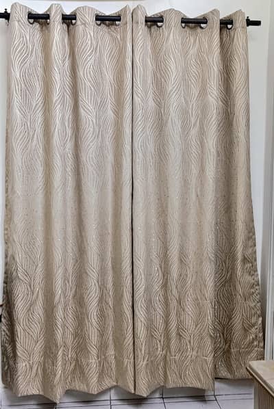 Premium Silk Jacquard Champagne Gold curtains (Brand New)